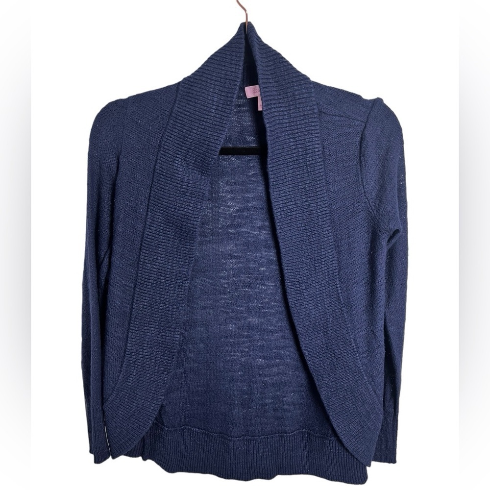 Lilly Pulitzer Amalie Open Front Cardigan Sweater size XS Navy - Picture 2 of 4